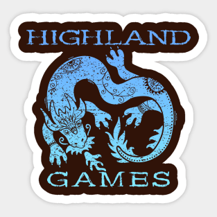 Scottish Highland Games With Dragon Sticker